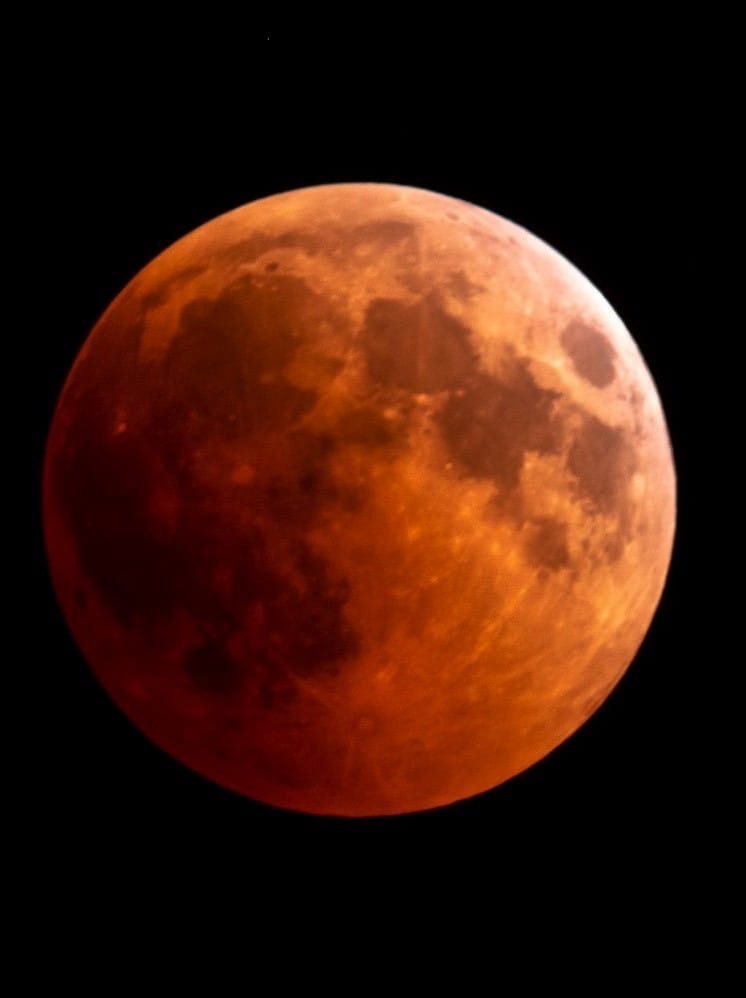 Blood moon during lunar eclipse on 7th September 2025